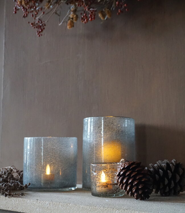 Rene Houtman Windlicht Cilinder Bubbels Naturel - H20 x B15 Cm