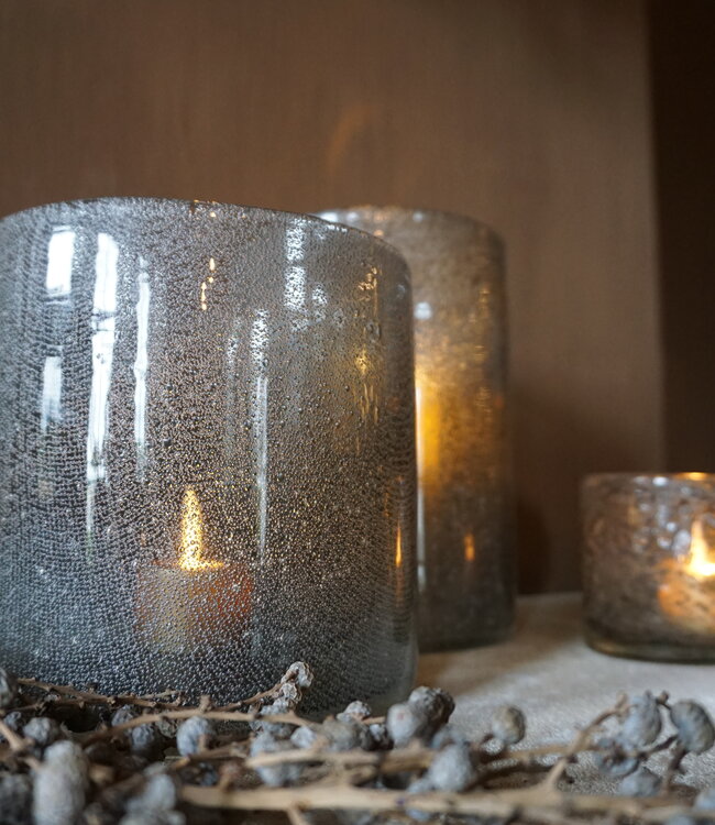 Rene Houtman Windlicht Cilinder Bubbels Naturel - H20 x B15 Cm