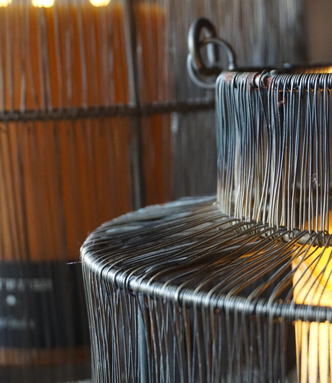 Rene Houtman Windlicht Draadlantaarn Met Hengsel Zwart/Bruin - Kies Maat