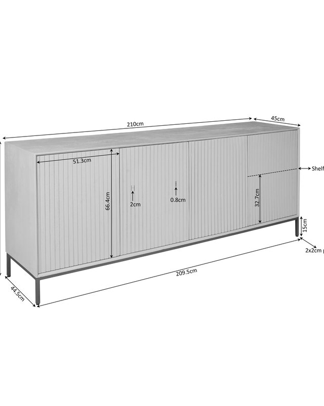 Starfurn Dressoir Madison Bruin | 210 cm