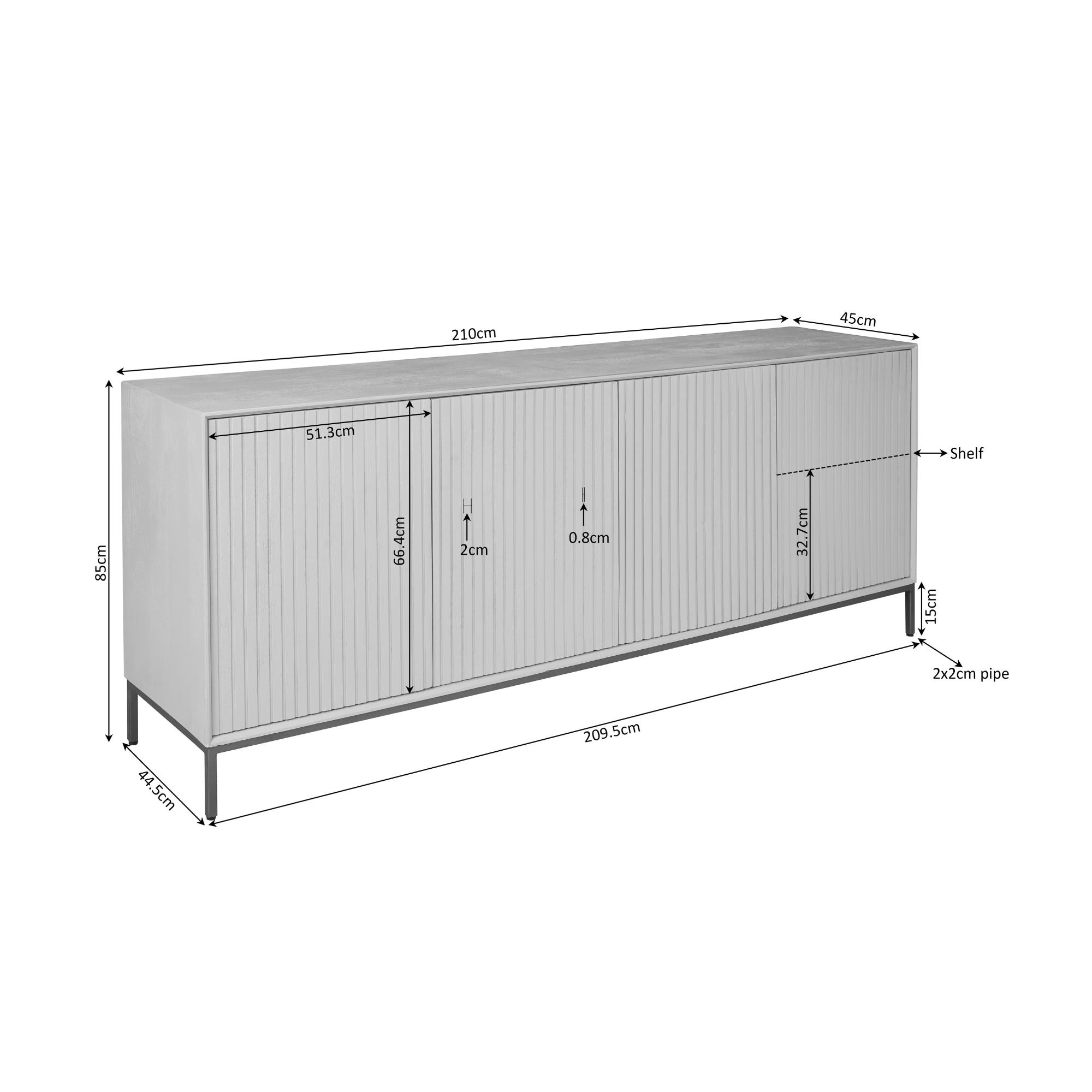 Starfurn Dressoir Madison Bruin | 210 cm