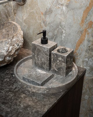 Loutro Bathroomware Badkamerset Met Zeeppompje | Marmer | 3 Kleuren