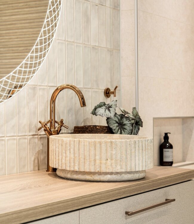 Loutro Bathroomware Waskom Irini | Marmer | Ø40 x H15 cm