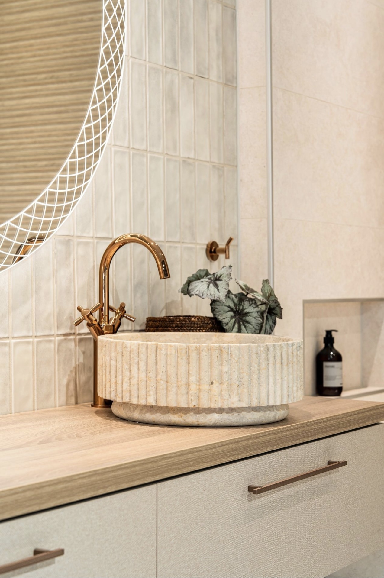 Loutro Bathroomware Waskom Irini | Marmer | Ø40 x H15 cm