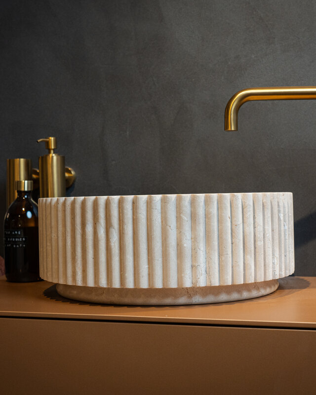 Loutro Bathroomware Waskom Irini | Marmer | Ø40 x H15 cm