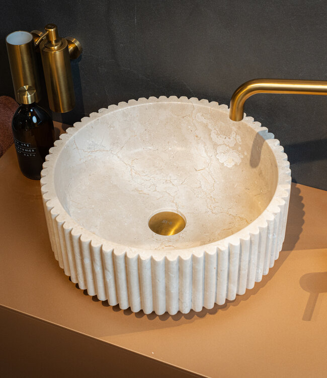 Loutro Bathroomware Waskom Irini | Marmer | Ø40 x H15 cm