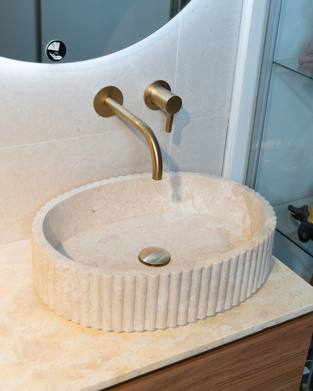 Loutro Bathroomware Waskom Irini Ovaal | Marmer | H12 x B50 x D38 cm