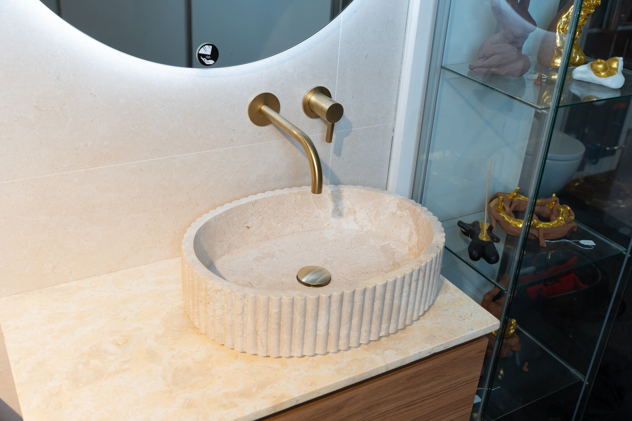 Loutro Bathroomware Waskom Irini Ovaal | Marmer | H12 x B50 x D38 cm