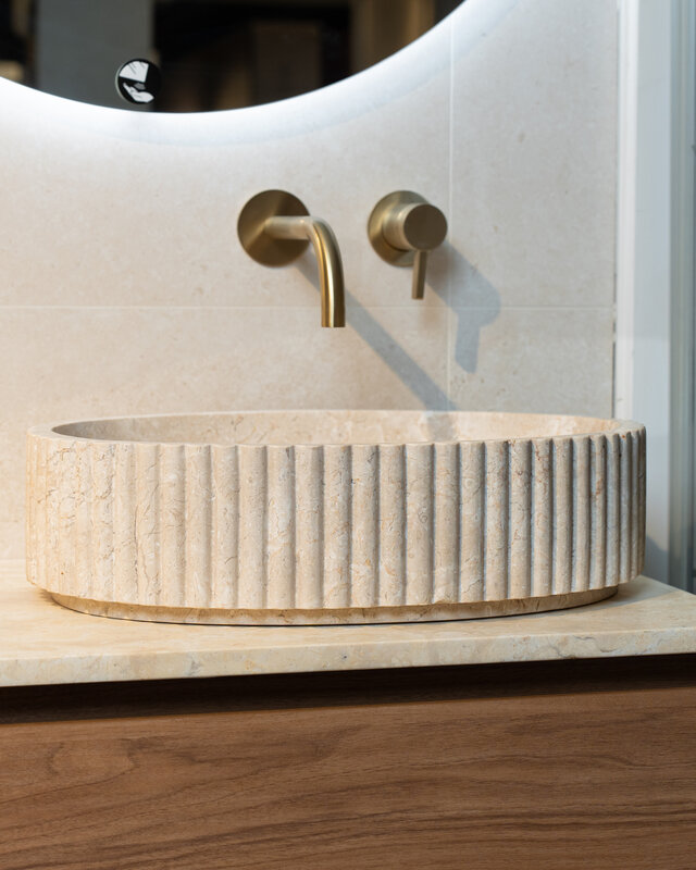 Loutro Bathroomware Waskom Irini Ovaal | Marmer | H12 x B50 x D38 cm