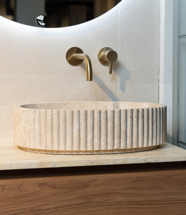 Loutro Bathroomware Waskom Irini Ovaal | Marmer | H12 x B50 x D38 cm