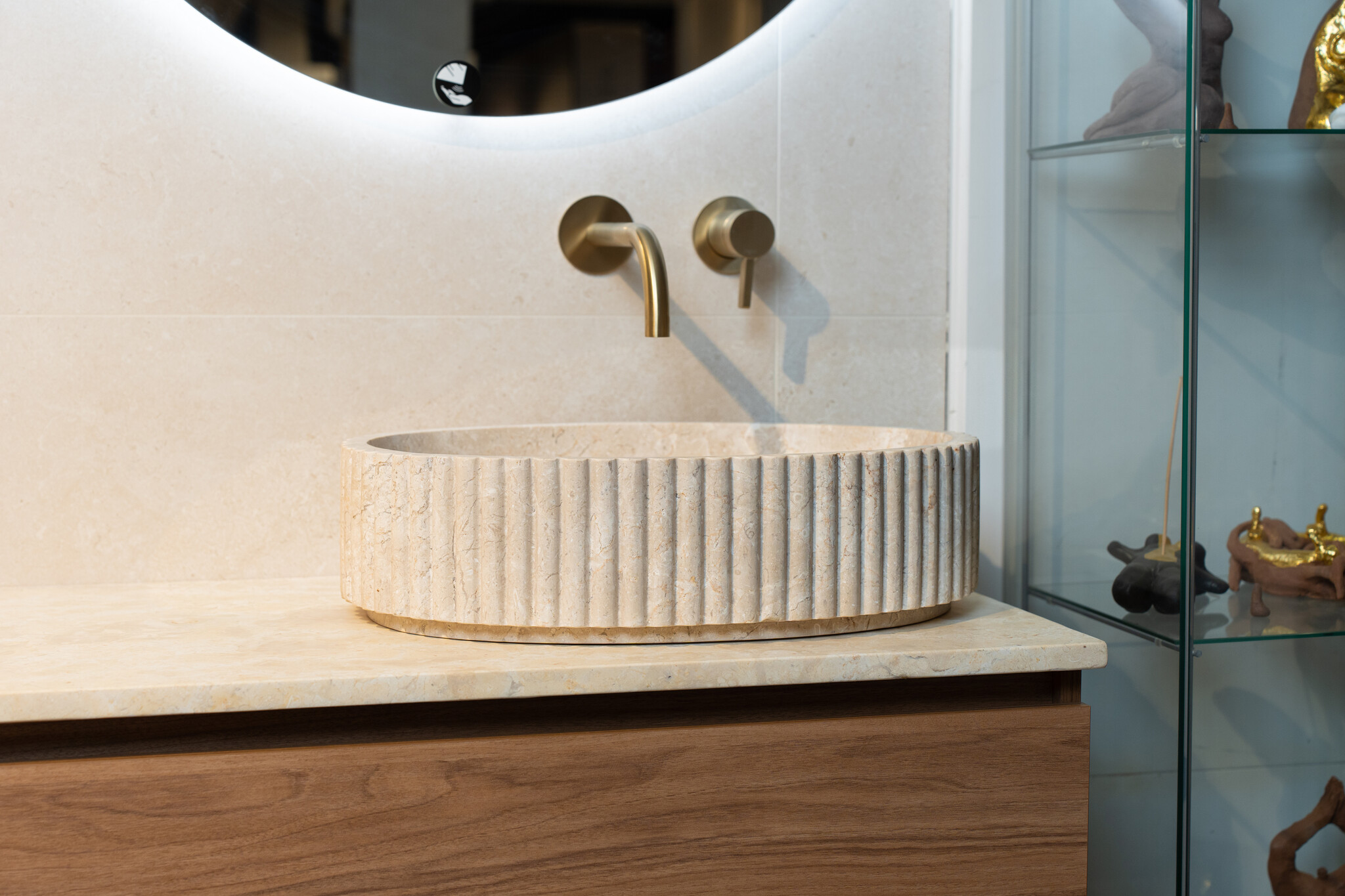 Loutro Bathroomware Waskom Irini Ovaal | Marmer | H12 x B50 x D38 cm