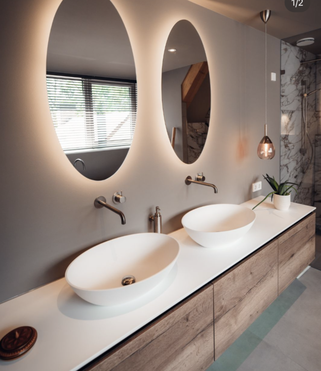 Loutro Bathroomware Waskom Adela | H13,5xB57xD40,5 | 2 Kleuren