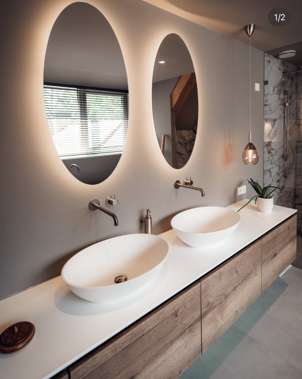Loutro Bathroomware Waskom Adela | H13,5xB57xD40,5 | 2 Kleuren