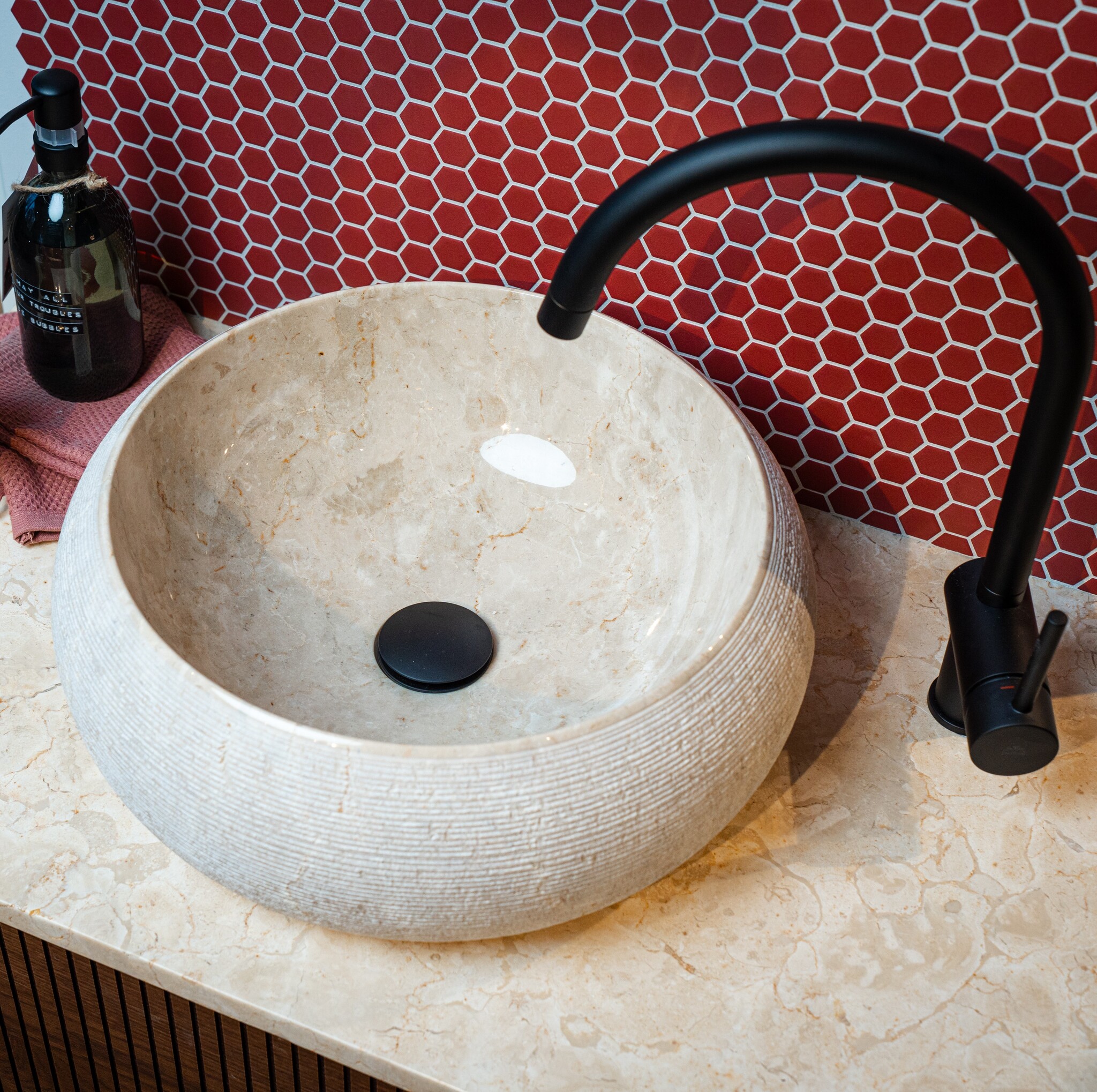 Loutro Bathroomware Afdekbladen | Marmer | Mat Beige | Op Maat