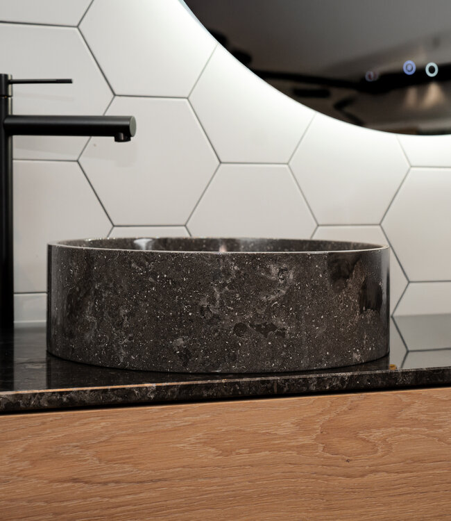 Loutro Bathroomware Afdekbladen | Marmer | Glans Antraciet | Op Maat