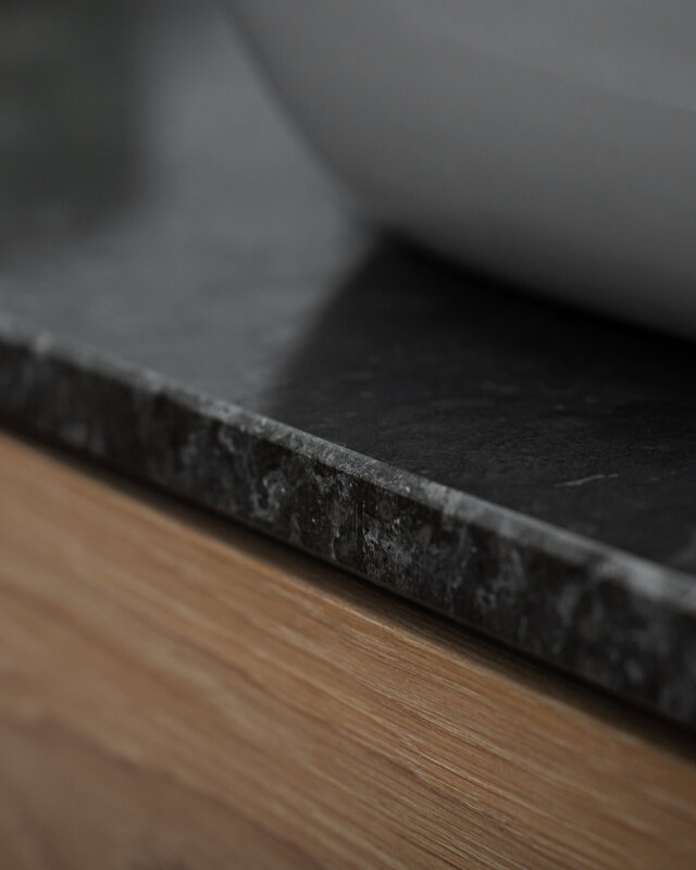 Loutro Bathroomware Afdekbladen | Marmer | Glans Antraciet | Op Maat