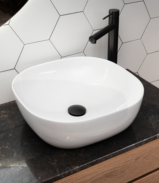 Loutro Bathroomware Afdekbladen | Marmer | Glans Antraciet | Op Maat