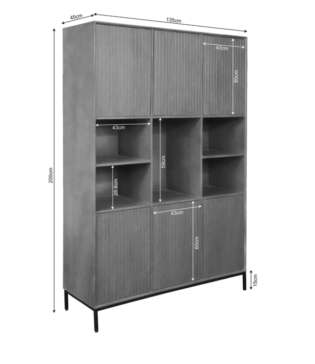 Starfurn Boekenkast XL Madison | 135 cm