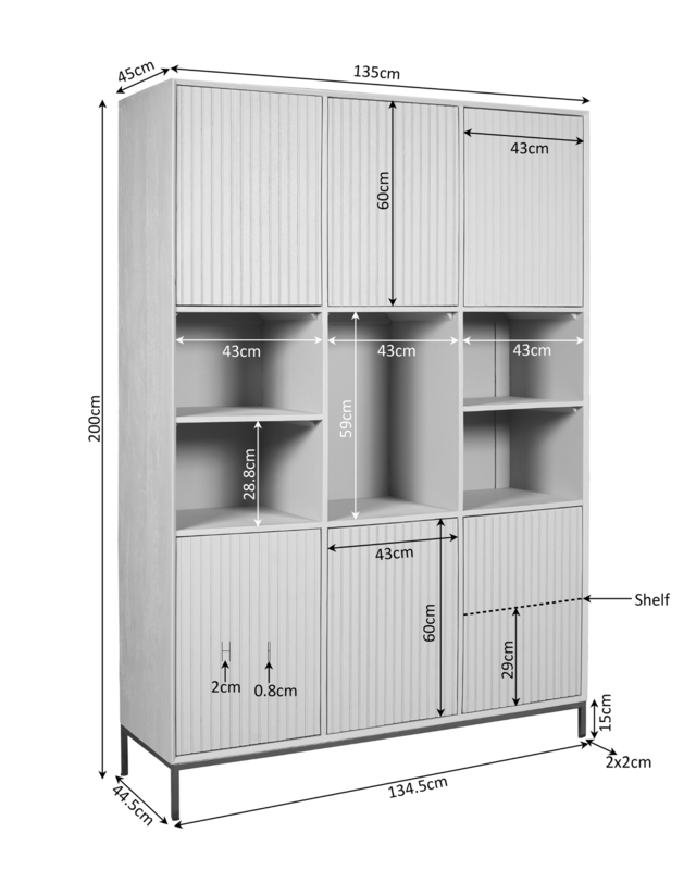 Starfurn Vakkenkast Madison XL Bruin| 135 cm