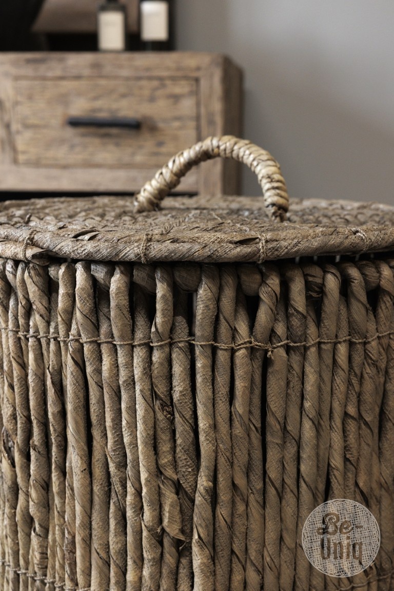 Be-Uniq Wasmand Met Deksel Rotan Riet H60xB45xD45 Cm