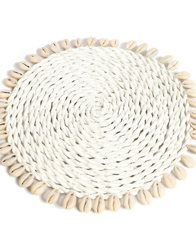 Bazar Bizar De Seagrass Shell Pannenonderzetter - Wit