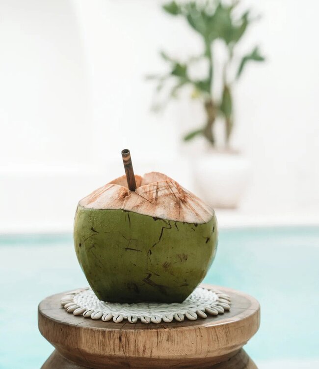 Bazar Bizar De Seagrass Shell Pannenonderzetter - Wit