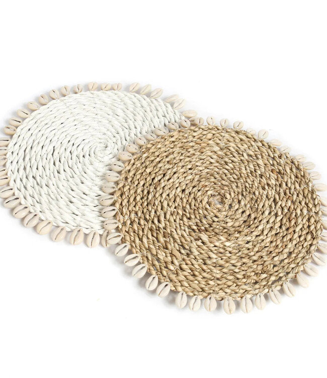 Bazar Bizar De Seagrass Shell Pannenonderzetter - Wit