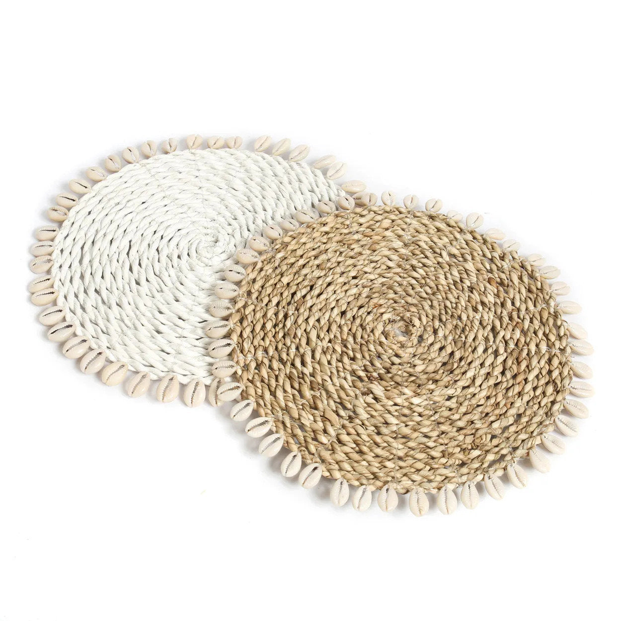 Bazar Bizar De Seagrass Shell Pannenonderzetter - Wit