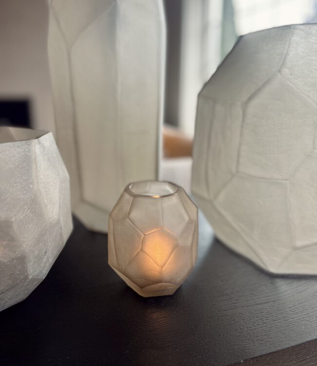 Bombyxx Windlicht Bungil | Frosted Smoke | H11,5 x D10 cm