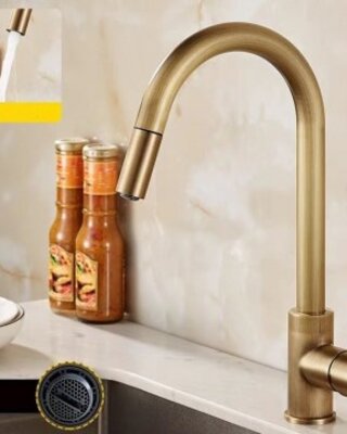 Rene Houtman Landelijke Mengkraan | Antiek Brons Met Uittrekbare Kop