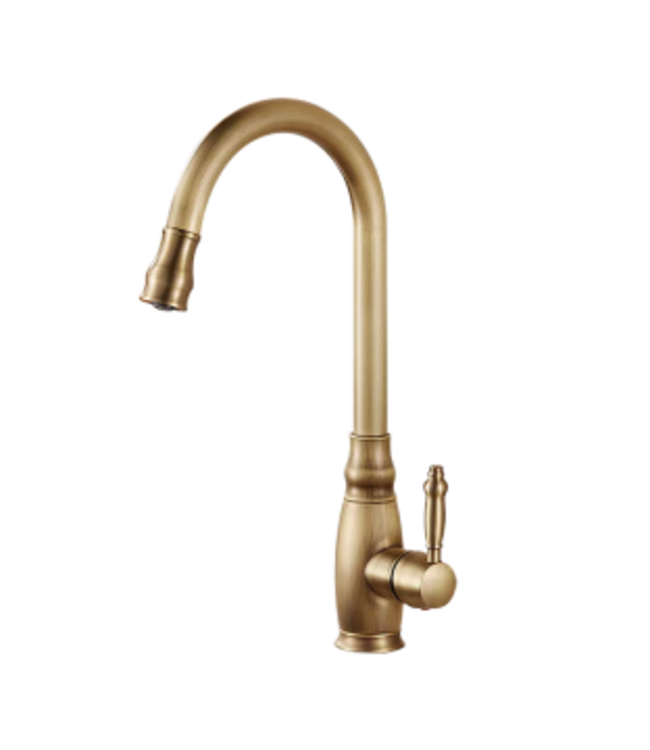 Rene Houtman Nostalgische Mengkraan | Antiek Brons Met Uittrekbare Kop