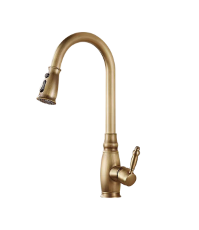 Rene Houtman Klassieke Mengkraan | Antiek Brons Met Uittrekbare Kop