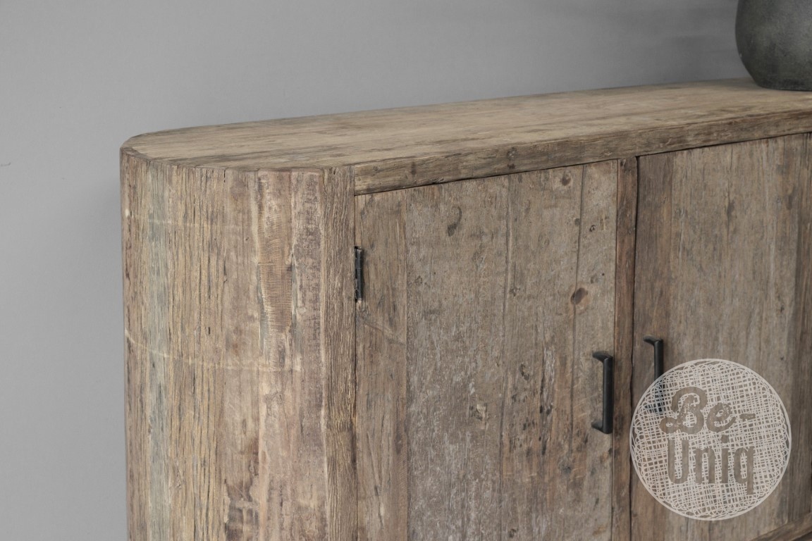 Be-Uniq Dressoir | Oud Hout | Ovaal | H85 x B175 x D45 cm