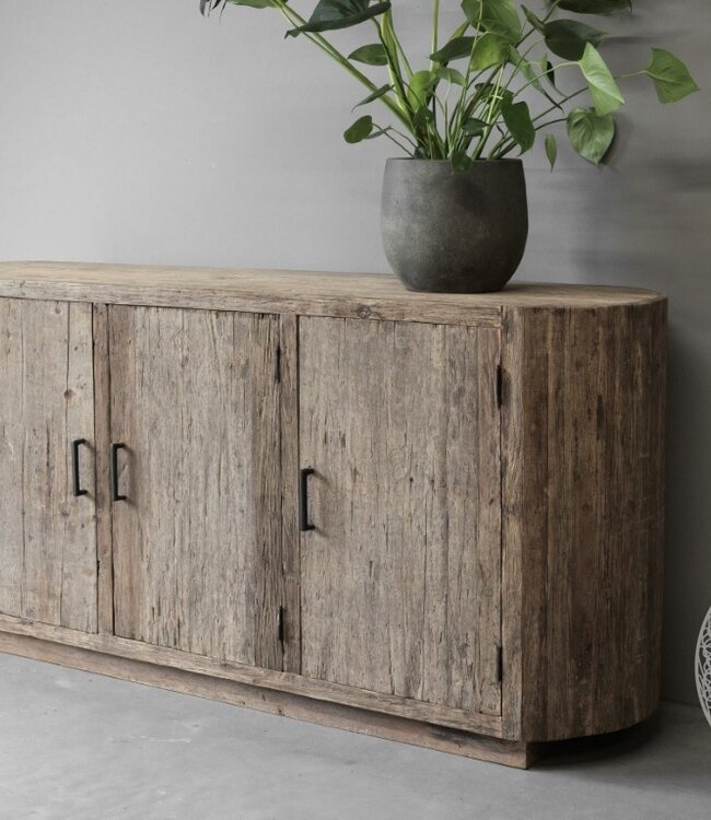 Be-Uniq Dressoir | Oud Hout | Ovaal | H85 x B175 x D45 cm