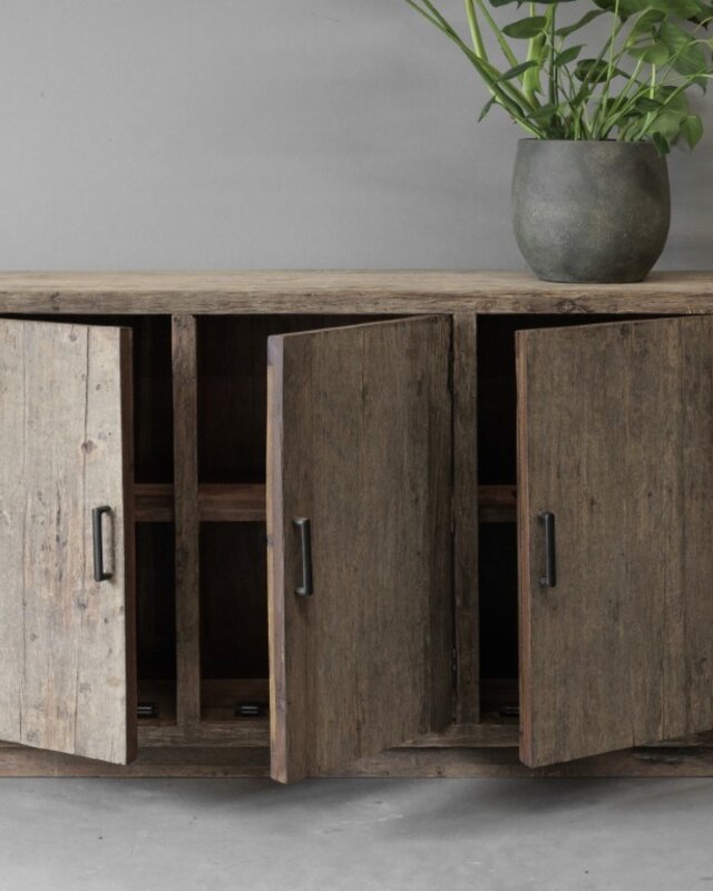 Be-Uniq Dressoir | Oud Hout | Ovaal | H85 x B175 x D45 cm