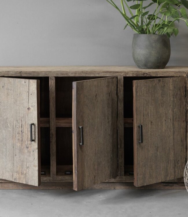 Be-Uniq Dressoir | Oud Hout | Ovaal | H85 x B175 x D45 cm