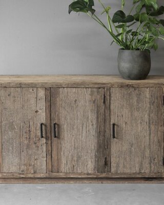 Be-Uniq Dressoir | Oud Hout | Ovaal | H85 x B175 x D45 cm