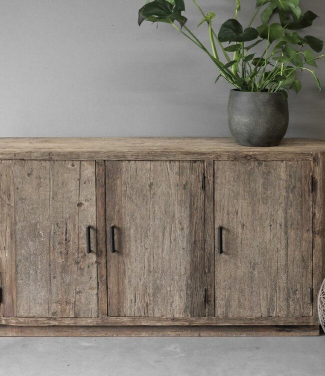 Be-Uniq Dressoir | Oud Hout | Ovaal | H85 x B175 x D45 cm