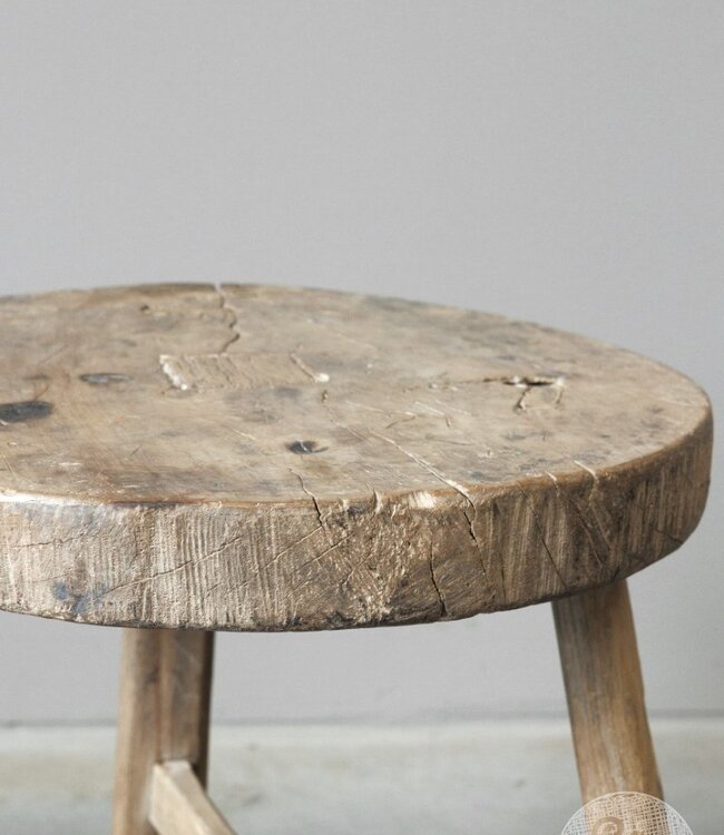 Be-Uniq Oude Ronde Bijzettafel | China | H40 x D38 cm