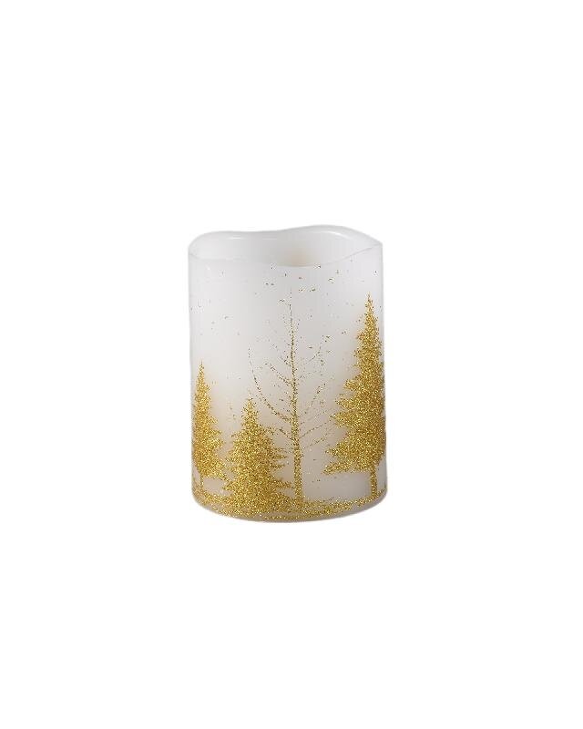 PTMD LED kaars Met Print | Goud | S | H10 x D7,5 cm