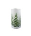PTMD LED kaars Met Print | Groen | L | H15 x D7,5 cm