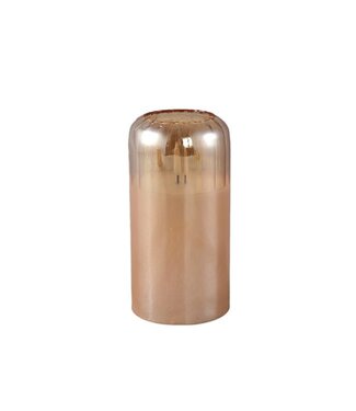 PTMD Glazen LED Kaars | Amber | L | H15 x D7,5 cm