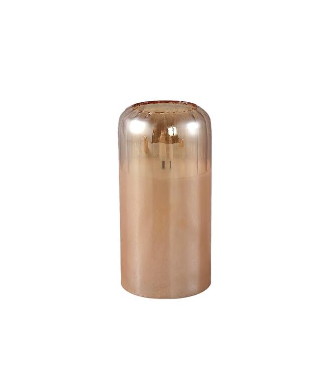 PTMD Glazen LED Kaars | Amber | L | H15 x D7,5 cm