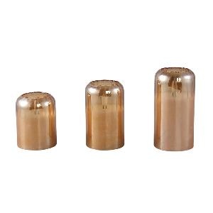 PTMD Glazen LED Kaars | Amber | L | H15 x D7,5 cm
