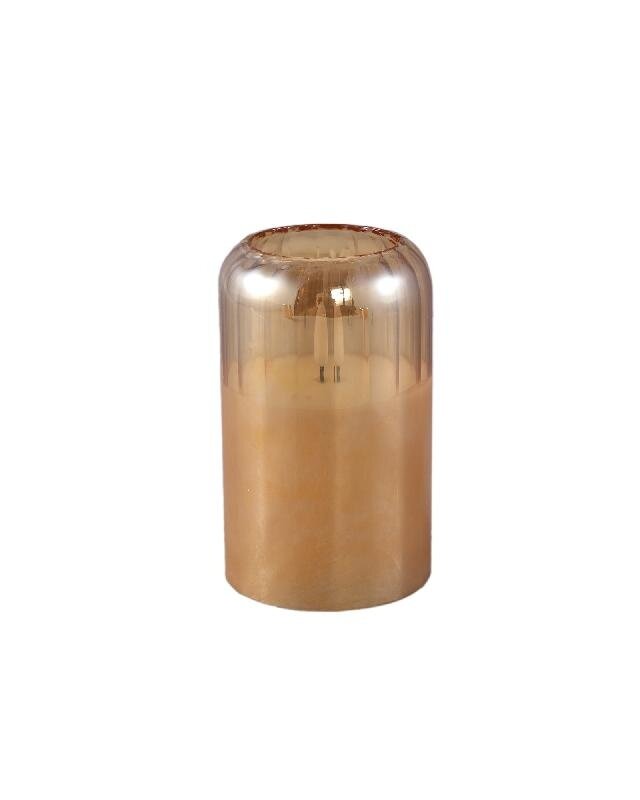 PTMD Glazen LED Kaars | Amber | M | H12,5 x D7,5 cm