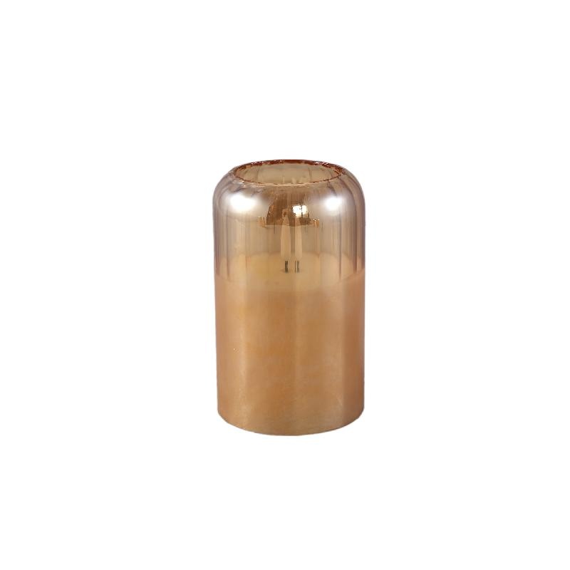 PTMD Glazen LED Kaars | Amber | M | H12,5 x D7,5 cm