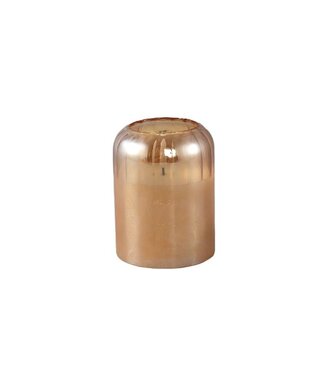 PTMD Glazen LED Kaars | Amber | S | H10 x D7,5 cm