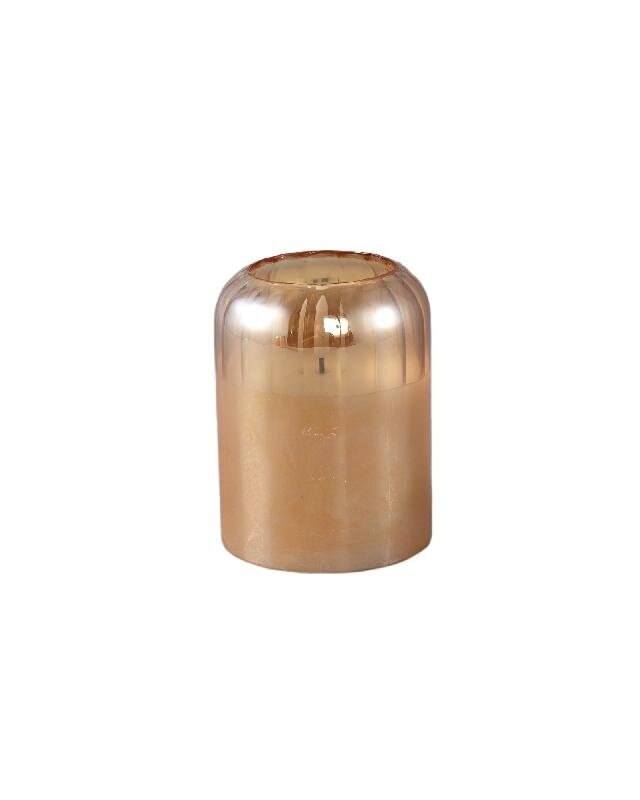 PTMD Glazen LED Kaars | Amber | S | H10 x D7,5 cm