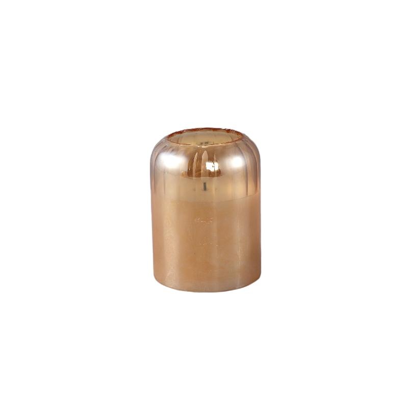 PTMD Glazen LED Kaars | Amber | S | H10 x D7,5 cm