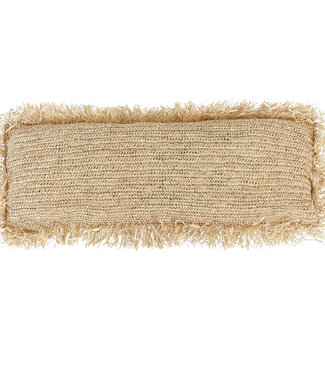 Bazar Bizar De Raffia Kussenhoes Rechthoekig - Natuurlijk - 35x100"
